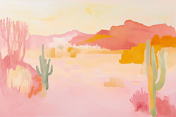 Painting of a desert landscape Painting of a desert landscape