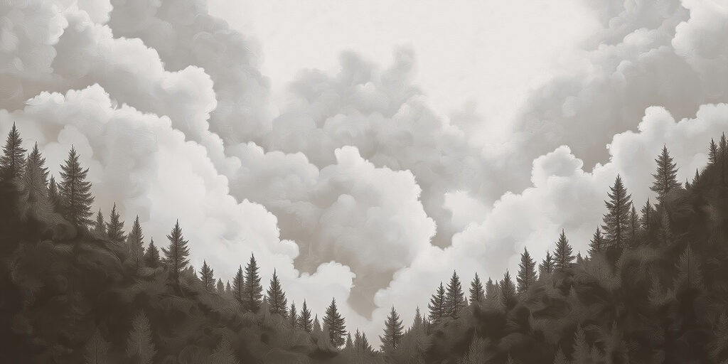Group of trees and clouds Group of trees and clouds