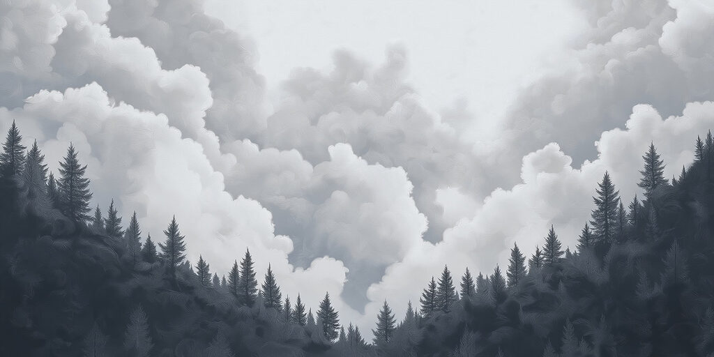 Group of trees and clouds Group of trees and clouds