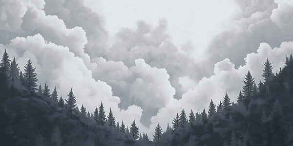 Group of trees and clouds Group of trees and clouds
