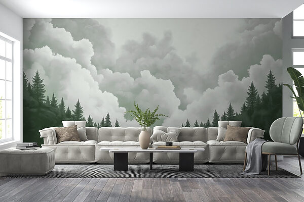 Group of trees and clouds Group of trees and clouds