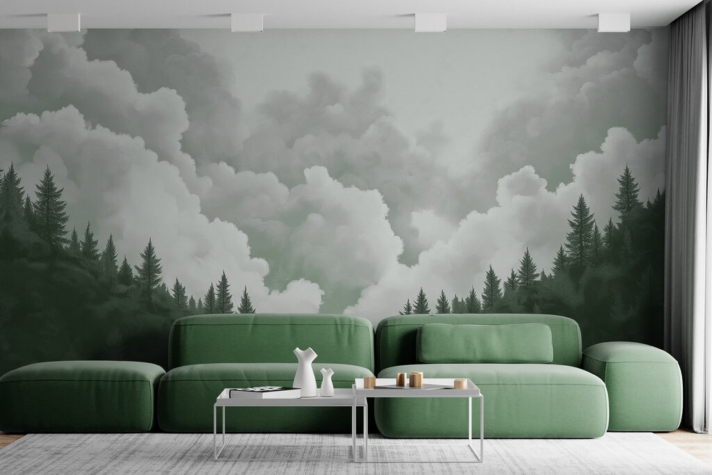 Group of trees and clouds