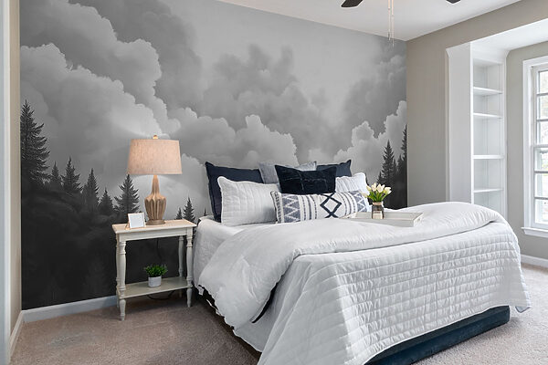 Black and white photo of a forest Black and white photo of a forest