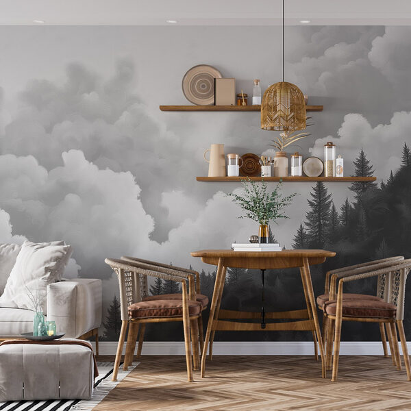 Black and white photo of a forest Black and white photo of a forest