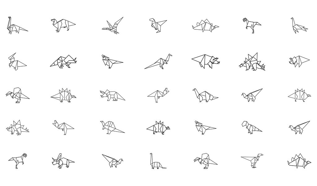 Collection of origami animals Collection of origami animals