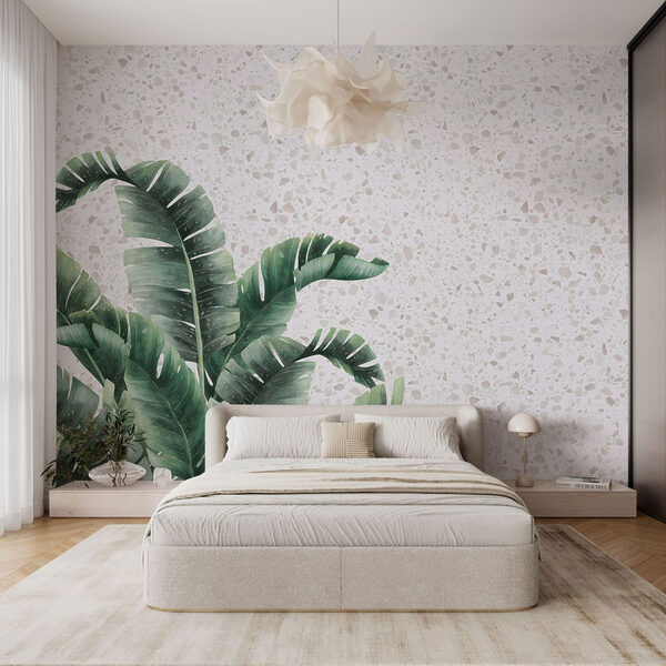 Wall murals Plant with leaves on a white surface (SKU: w02376) Wall murals Wall murals Plant with leaves on a white surface (SKU: w02376)