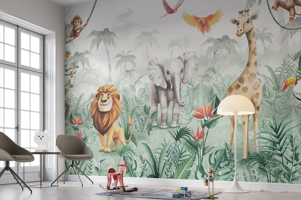 Group of animals in a jungle Group of animals in a jungle