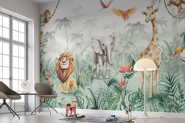 Group of animals in a jungle Group of animals in a jungle