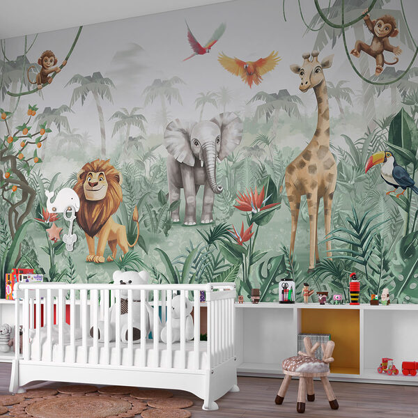 Group of animals in a jungle Group of animals in a jungle