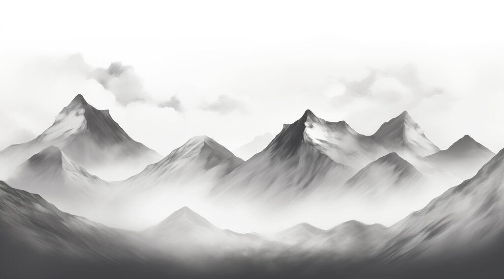 Mountain range with fog Mountain range with fog