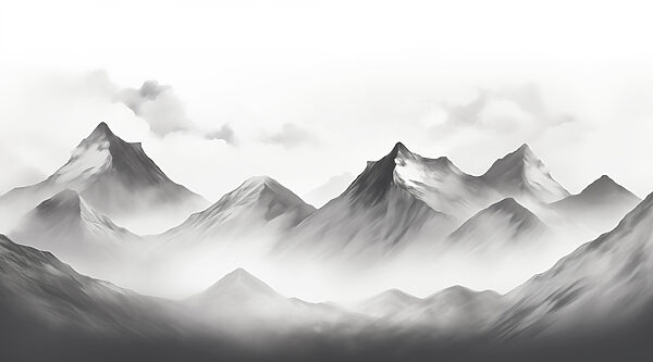 Mountain range with fog Mountain range with fog