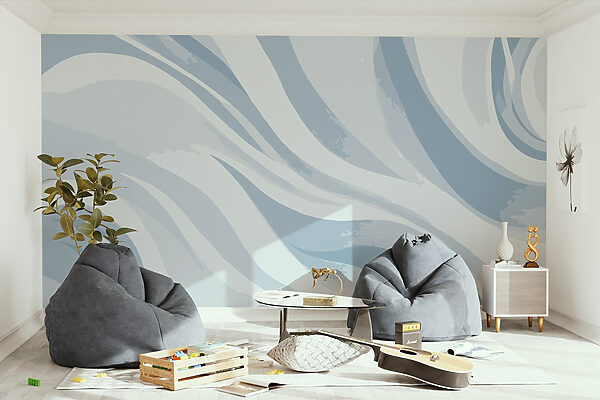 White and blue wavy pattern White and blue wavy pattern