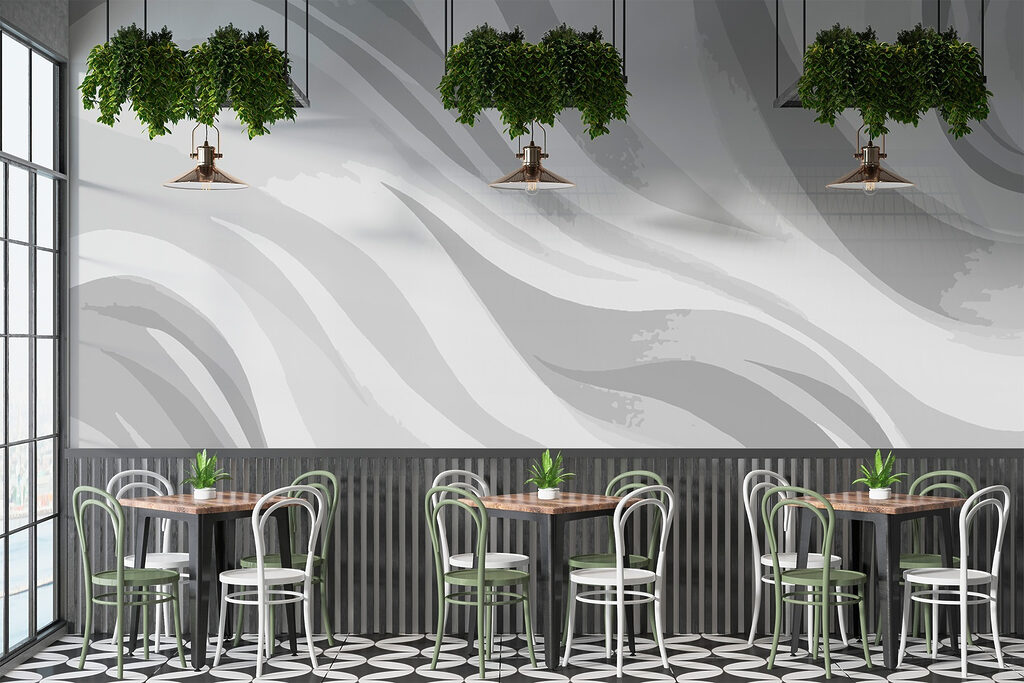 White and grey wavy background