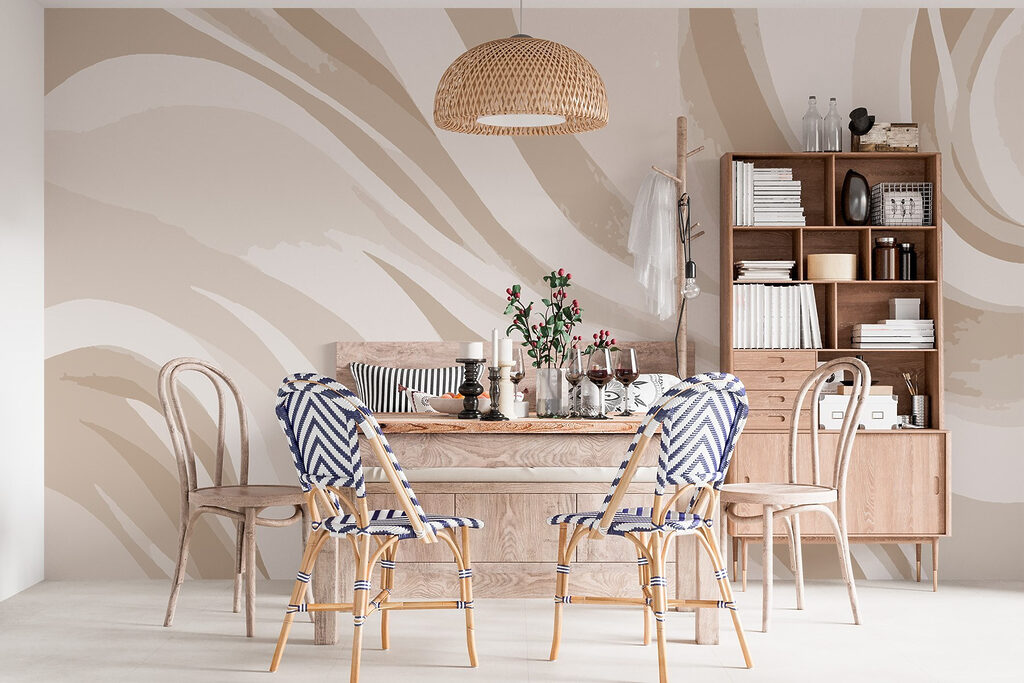 White and brown wavy lines