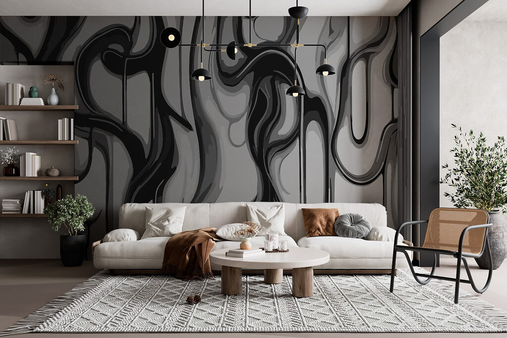 Black and white image of a swirly pattern Black and white image of a swirly pattern