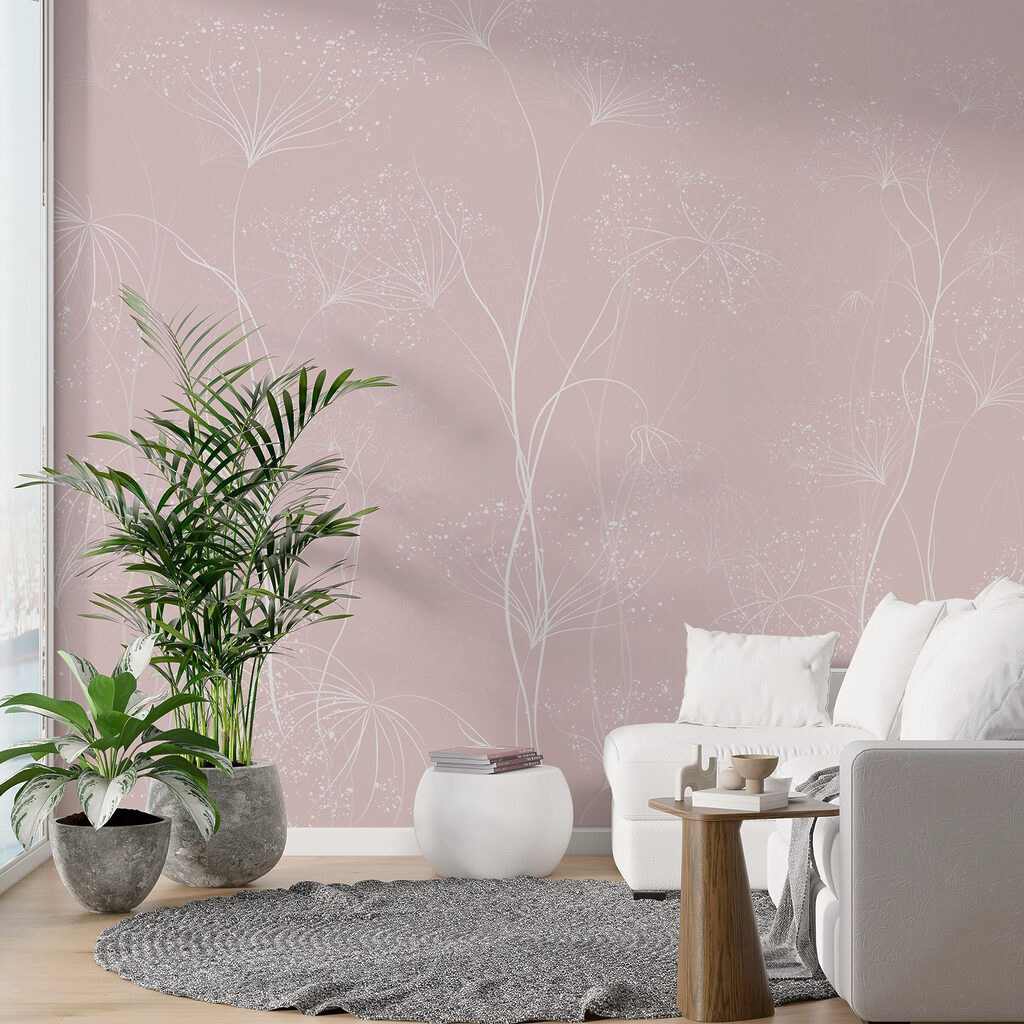 White flowers on a pink background White flowers on a pink background