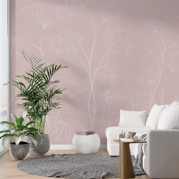 White flowers on a pink background White flowers on a pink background