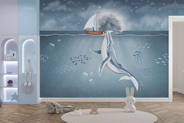 Whale swimming in the water Whale swimming in the water