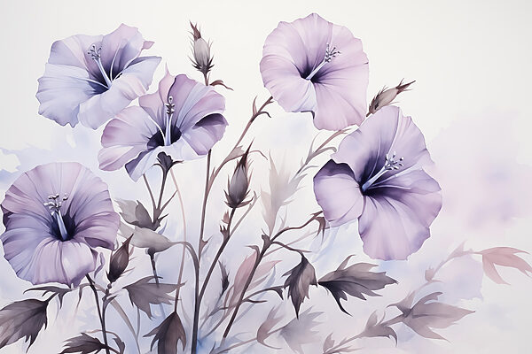 Painting of purple flowers Painting of purple flowers