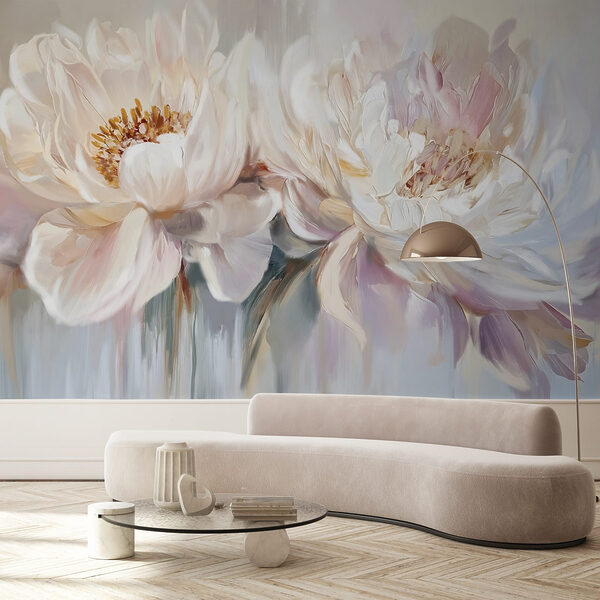 Painting of flowers on a white background Painting of flowers on a white background