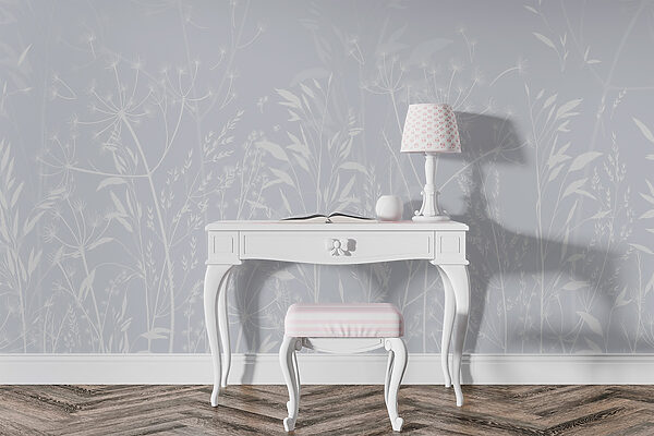 White floral pattern on a light background White floral pattern on a light background