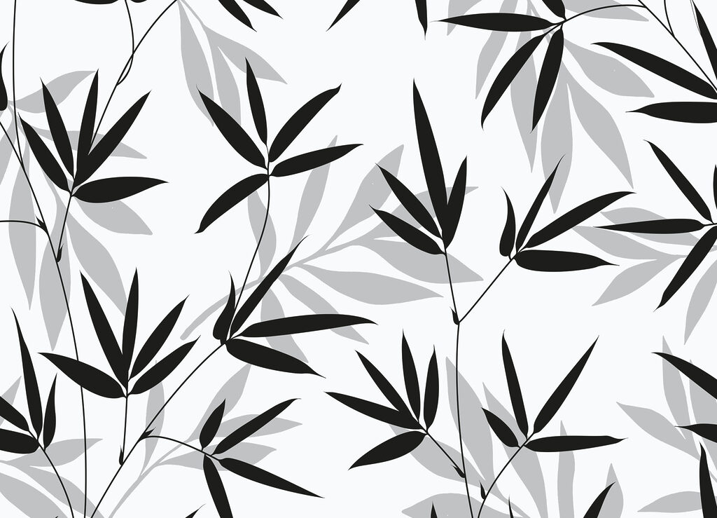 Black and white pattern of leaves