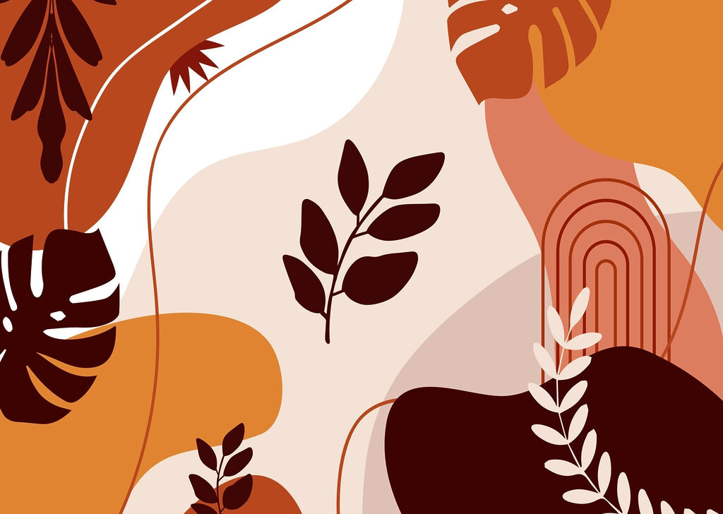 Organic shapes in warm tones. Organic shapes in warm tones.