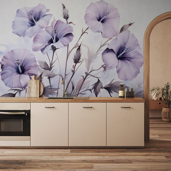 Painting of purple flowers Painting of purple flowers