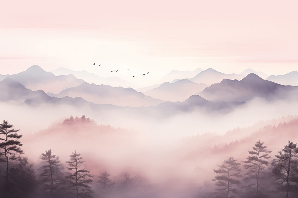 Landscape with trees and mountains Landscape with trees and mountains