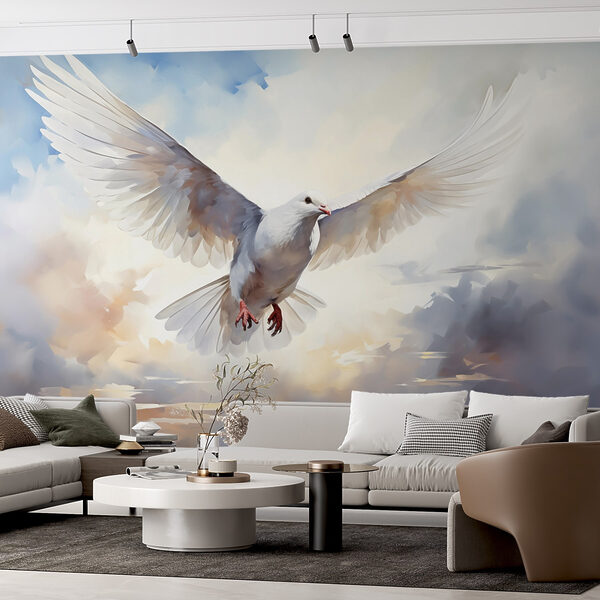 White dove flying in the sky White dove flying in the sky