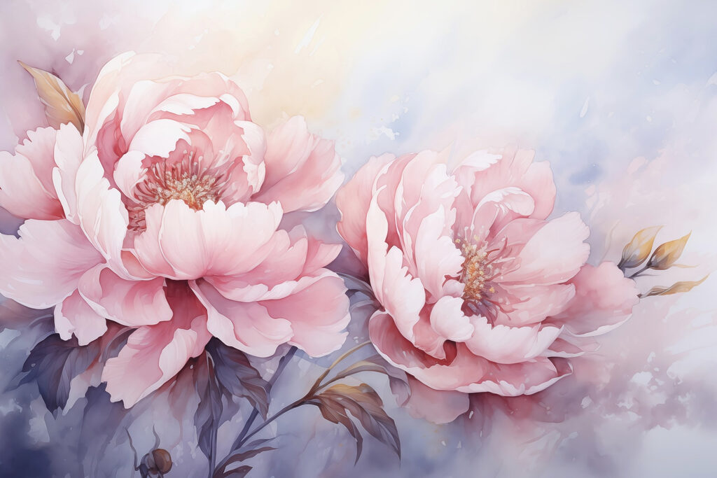 Painting of pink flowers Painting of pink flowers