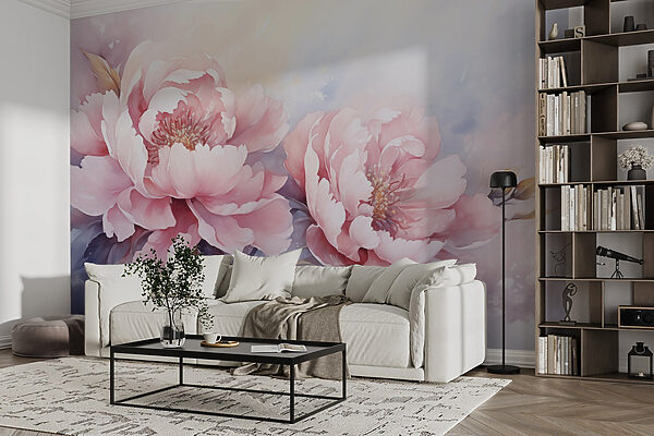 Painting of pink flowers Painting of pink flowers