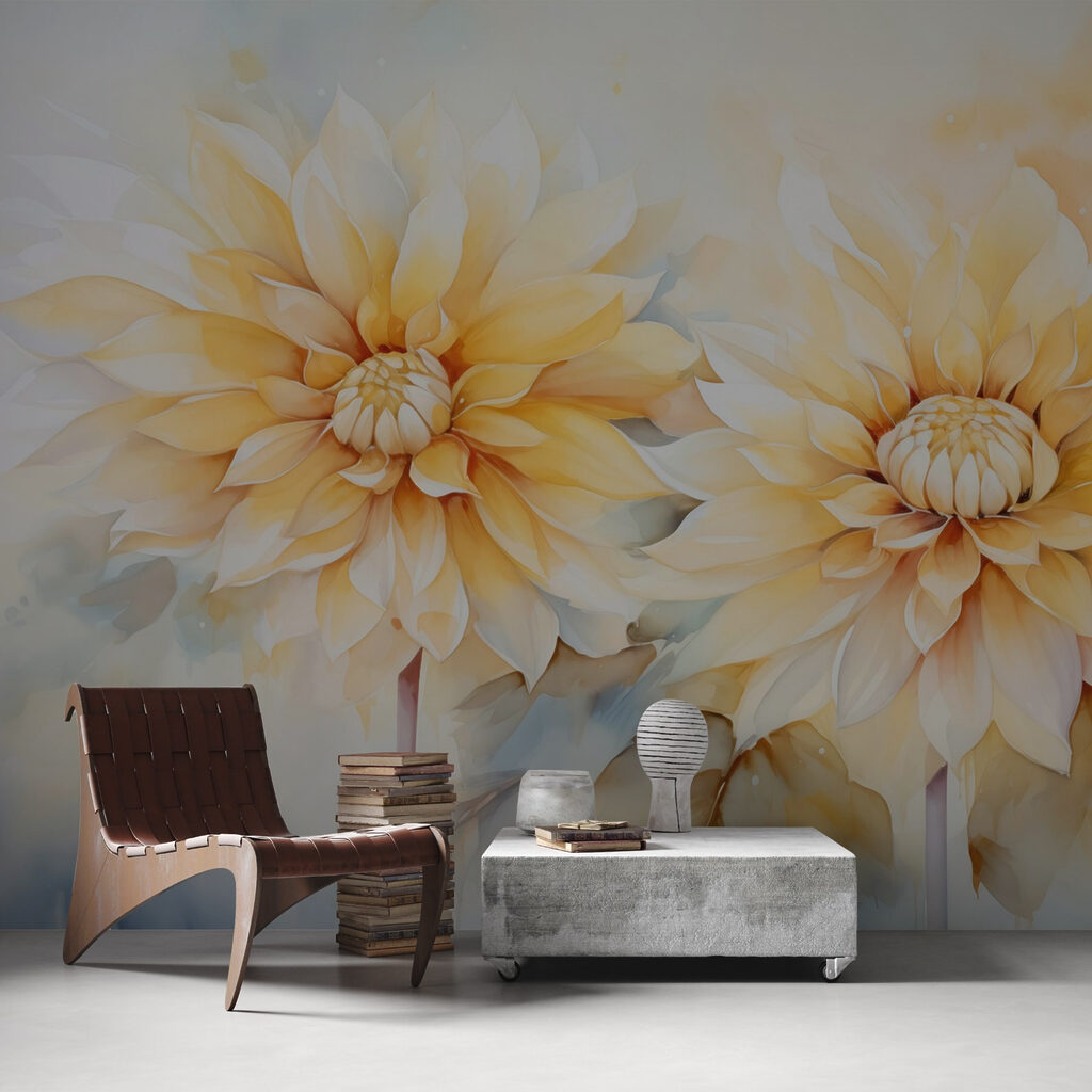 Painting of flowers on a white background Painting of flowers on a white background