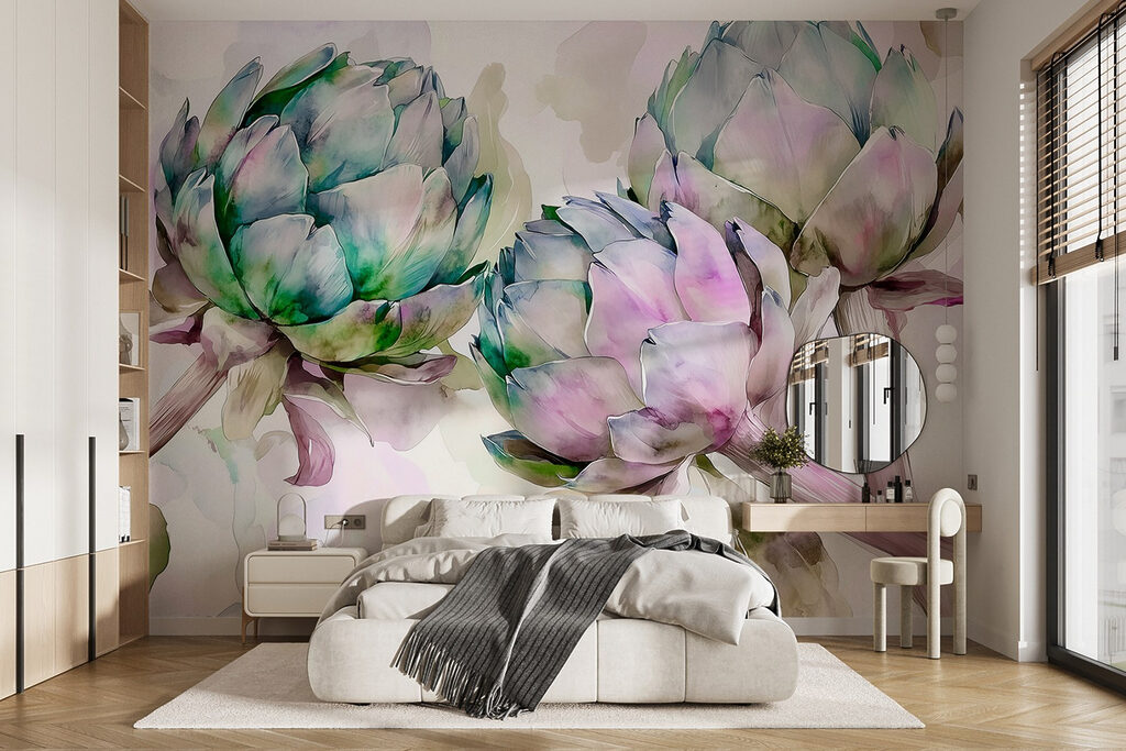 Art artichokes on a white background Art artichokes on a white background