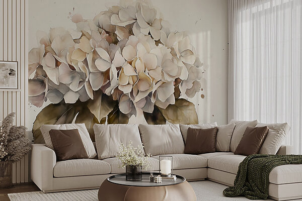 Painting of a bunch of white flowers Painting of a bunch of white flowers