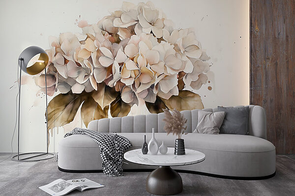Painting of a bunch of white flowers Painting of a bunch of white flowers