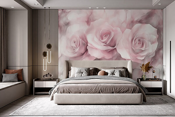 Wall murals Group of pink roses (SKU: w02492v1) Wall murals Wall murals Group of pink roses (SKU: w02492v1)