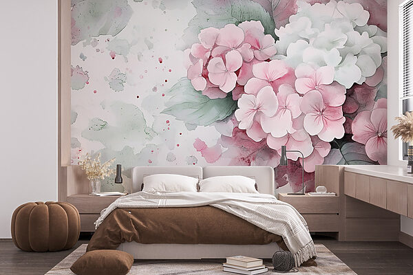 Painting of pink flowers Painting of pink flowers