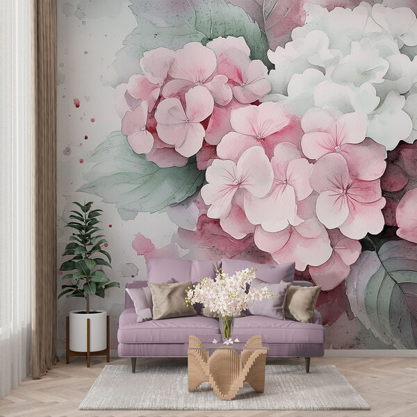 Painting of pink flowers Painting of pink flowers