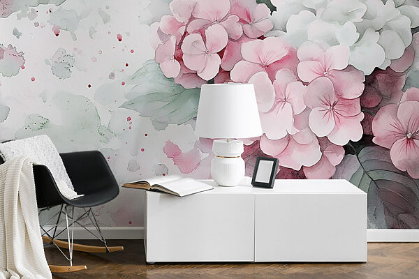 Painting of pink flowers Painting of pink flowers
