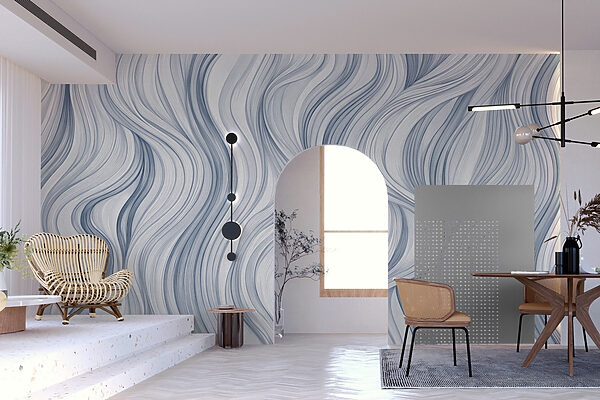 White and blue wavy pattern White and blue wavy pattern