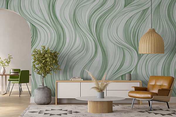 Green and white wavy pattern Green and white wavy pattern