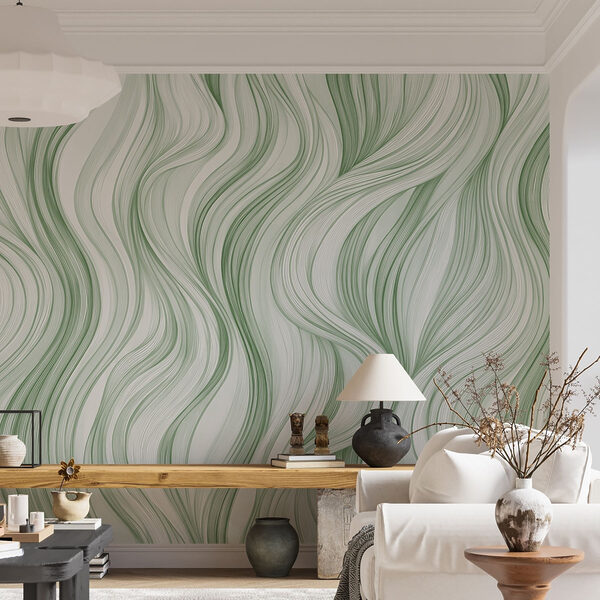 Green and white wavy pattern Green and white wavy pattern