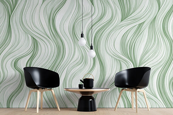 Green and white wavy pattern Green and white wavy pattern