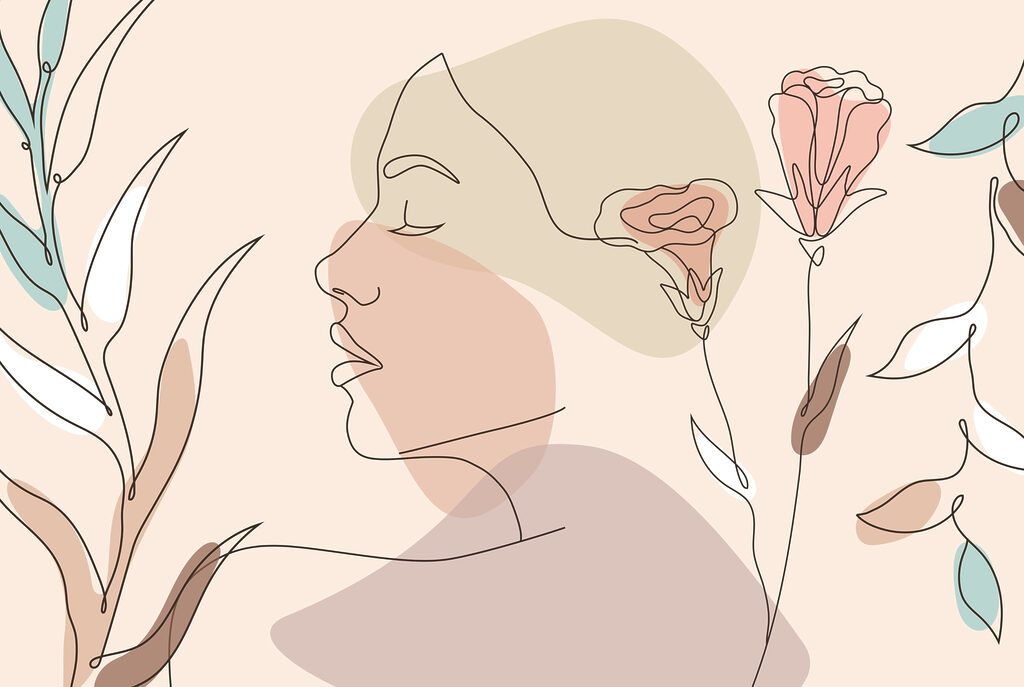 Woman's face with flowers Woman's face with flowers