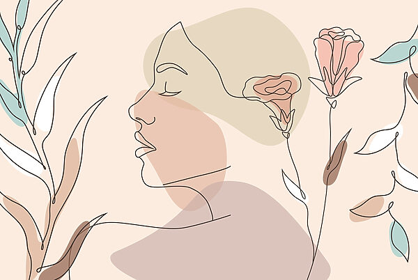 Woman's face with flowers Woman's face with flowers