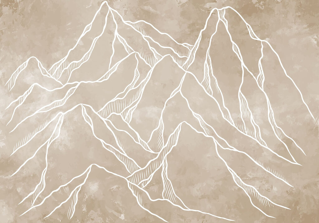 Drawing of a mountain range Drawing of a mountain range
