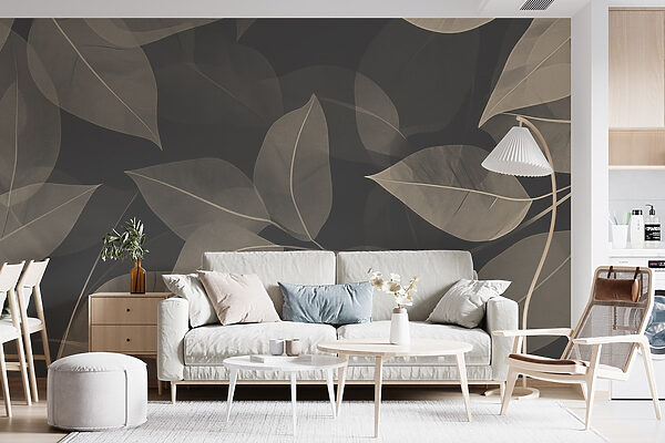 Soft leaves on dark canvas background Soft leaves on dark canvas background
