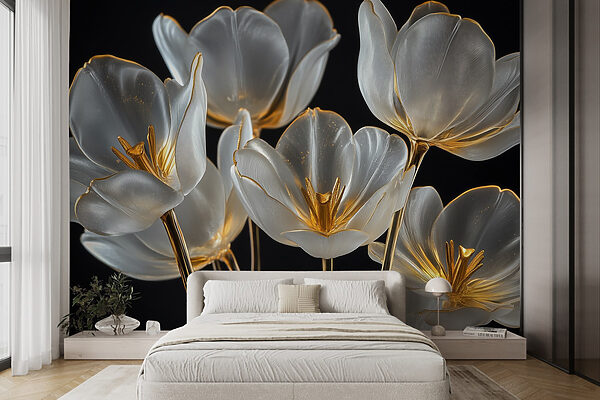 Group of glass flowers Group of glass flowers