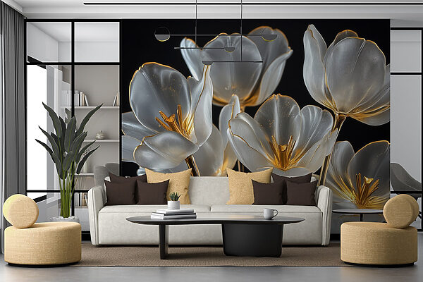 Group of glass flowers Group of glass flowers